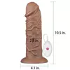 10.5'' Realistic Chubby Vibrating Dildo Brown