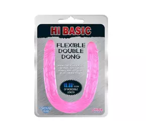 Hi Basic Jelly Flexible Double Dong - Pink