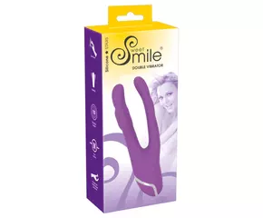 SMILE Double - kétágú szilikon vibrátor (lila)