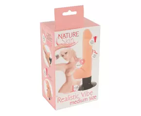 Nature Skin M - herés, tapadótalpas élethű vibrátor (natúr)