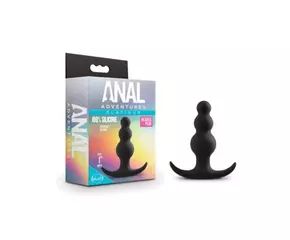 Anal Adventures Platinum - gyöngyös anál dildó (fekete)