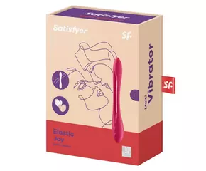 SATISFYER ELASTIC JOY - AKKUS, FLEXIBILIS PÁRVIBRÁTOR (PIROS)