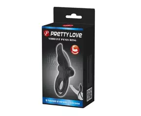 Pretty Love Vibrant Penis Ring Black