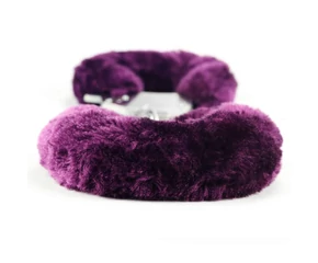 Fetish Pleasure Fluffy Hand Cuffs Purple