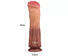 12'' Dual layered Platinum Silicone Cock