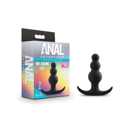 Anal Adventures Platinum - gyöngyös anál dildó (fekete)