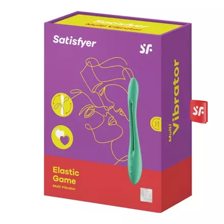 SATISFYER ELASTIC GAME - AKKUS, FLEXIBILIS PÁRVIBRÁTOR (ZÖLD)