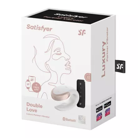 Satisfyer Double Love - okos, akkus, vízálló, rádiós párvibrátor (fehér)